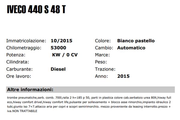11#3361 Autovettura Iveco 440 S  48 T in vendita - foto 2