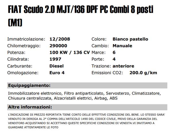 14#3361 Autovettura Fiat Scudo in vendita - foto 2