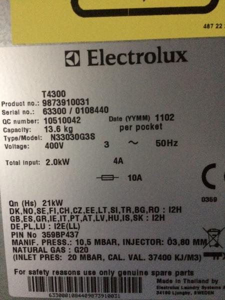 14#3422 Macchine lavacentrifughe con essicatoi Electrolux in vendita - foto 18