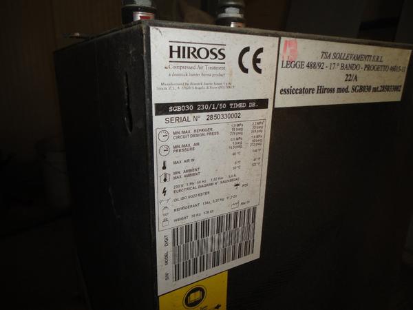 13#3429 Essiccatore Hiross e compressore Nuair Jupiter in vendita - foto 4