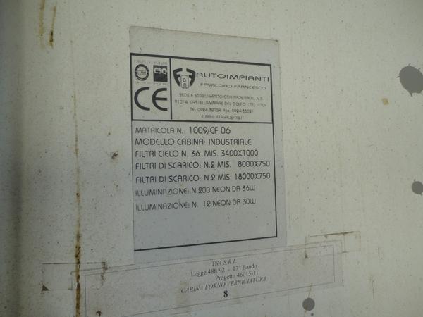 3#3429 Cabina di verniciatura e sistema di filtraggio in vendita - foto 29