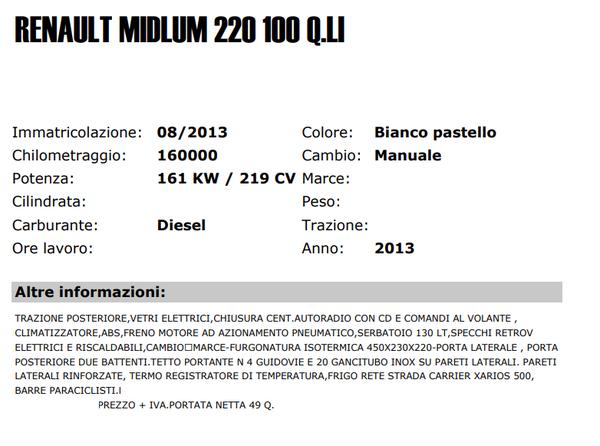 16#3437 Autocarro Renault Midlum in vendita - foto 2