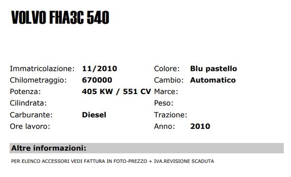 19#3437 Autocarro Volvo FHA3C in vendita - foto 2