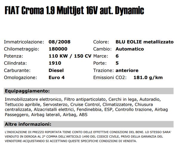2#3437 Autovettura Fiat Croma in vendita - foto 2