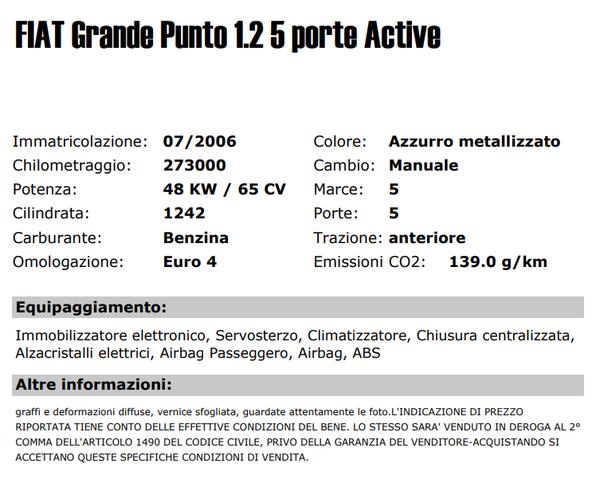 20#3437 Autovettura Fiat Grande Punto in vendita - foto 2