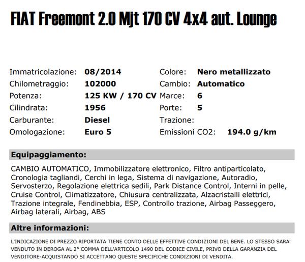 4#3437 Autovettura Fiat Freemont in vendita - foto 2