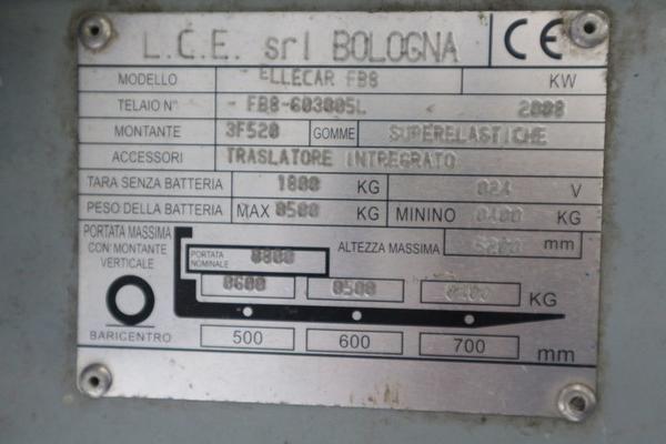 3#3476 Carrello elevatore Ellecar FB8 in vendita - foto 6