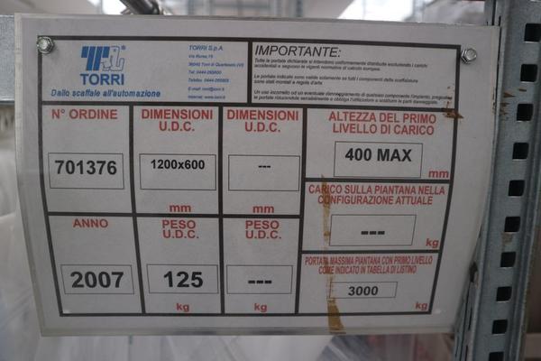 4#3476 Scaffalatura mm 1000x6000 3 piani in vendita - foto 2
