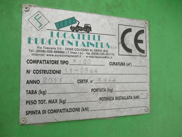 2154#3561 Compattatore scarrabile Locatelli Eurocontainers in vendita - foto 6