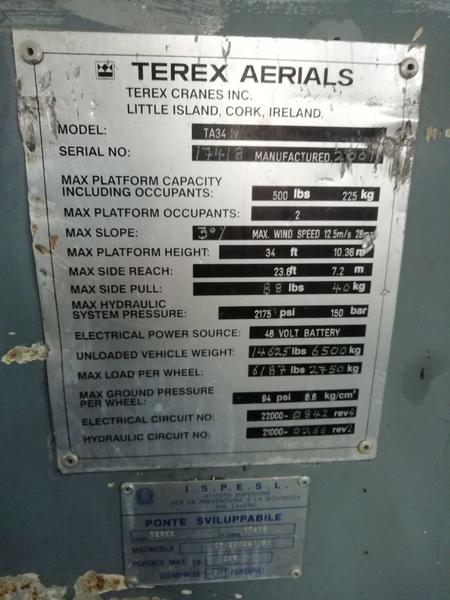 3#3579 Piattaforma aerea elevatrice Terex in vendita - foto 2