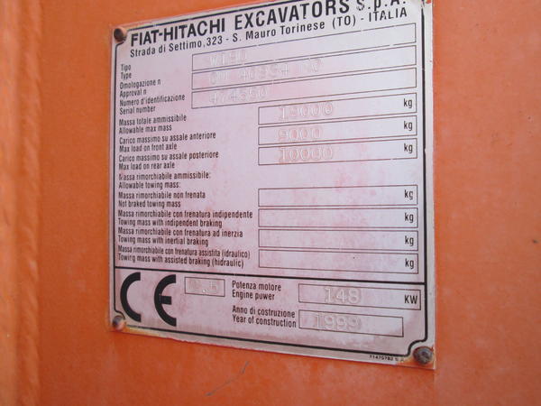 5#3595 Pala gommata Fiat Hitachi W190 in vendita - foto 9