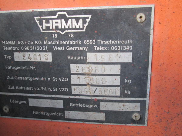 9#3595 Rullo Hamm ferro gomma a piedi di montone in vendita - foto 16