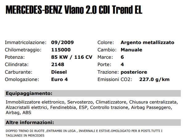 11#3636 Autovettura Mercedes Benz Viano 2.0 in vendita - foto 2