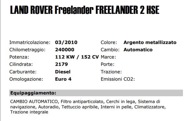 8#3636 Autovettura Landrover Freelander in vendita - foto 2