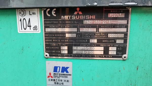 1#3639 Carrello elevatore Mitsubishi FD20NT in vendita - foto 2
