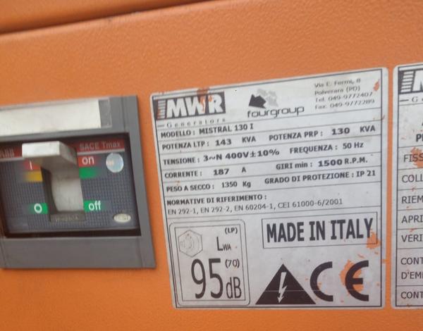 33#3695 Generatore di corrente da 130 kva in vendita - foto 2