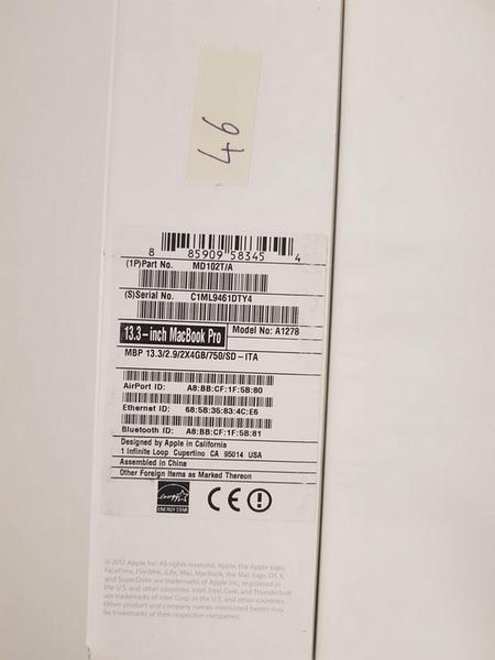 46#3717 Macbook Pro in vendita - foto 5