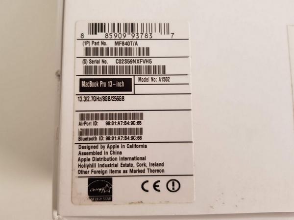 88#3717 Macbook Pro in vendita - foto 3