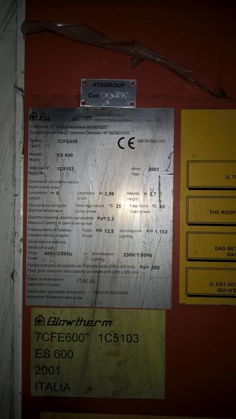 5#3726 Forno per verniciatura Blowtherm in vendita - foto 2