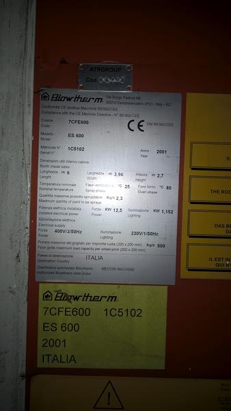 6#3726 Forno per verniciatura Blowtherm in vendita - foto 2