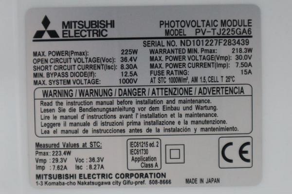 626#3749 Pannelli fotovoltaici Mitsubishi in vendita - foto 2
