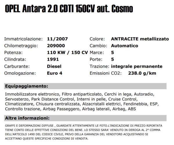 11#3768 Autovettura Opel Antara 2.0 in vendita - foto 2