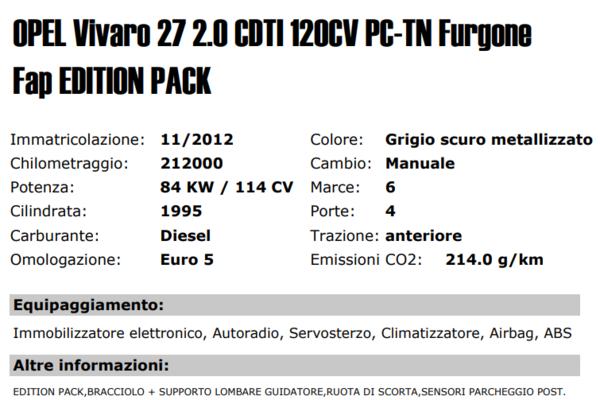 12#3768 Autocarro Opel Vivaro in vendita - foto 2