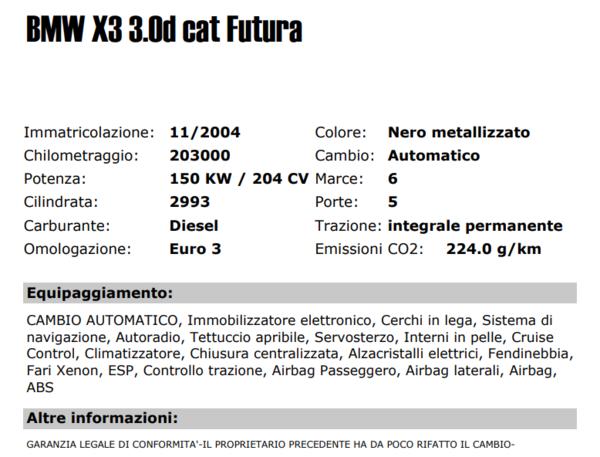 15#3768 Autovettura Bmw X3 Futura in vendita - foto 2
