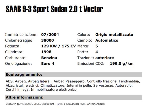 5#3768 Autovettura Saab Sport Sedan in vendita - foto 2