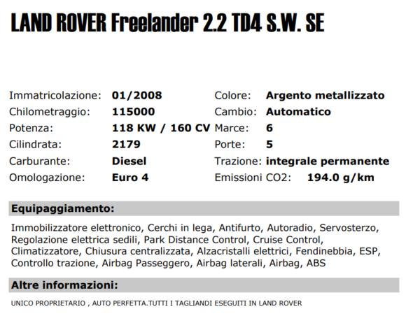 9#3768 Autovettura Land Rover Freelander in vendita - foto 2