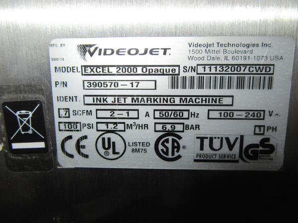 44#3866 Stampante a getto d'inchiostro Videojet in vendita - foto 3