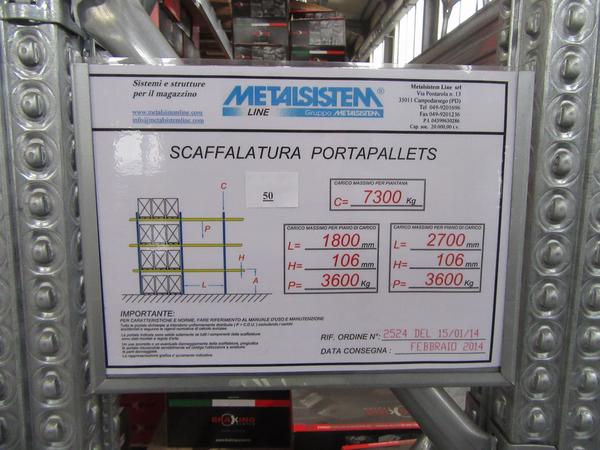 49#3866 Scaffalatura porta pallet in vendita - foto 5