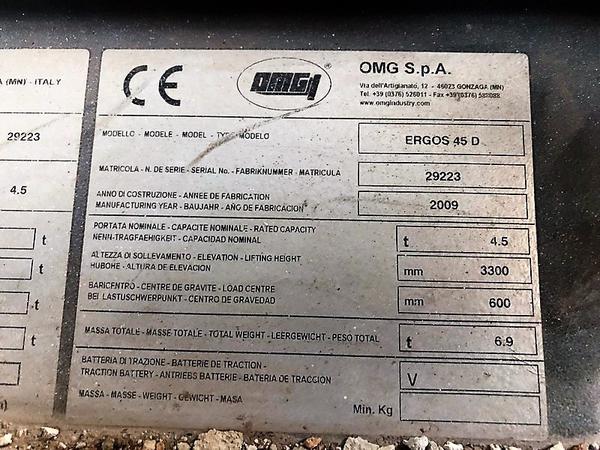 8#3958 Carrello elevatore OMG Ergos 45 D in vendita - foto 2