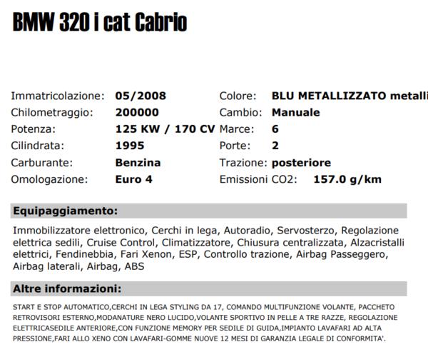 12#3962 Bmw 320 Cabrio in vendita - foto 2