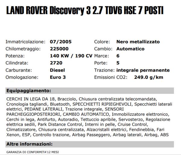 13#3962 Land Rover Discovery 3 2.7 TDV6 HSE in vendita - foto 21