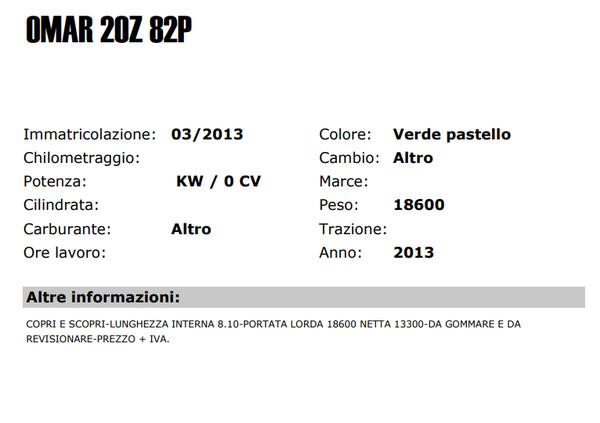 7#3963 Rimorchio Omar 20Z 82P in vendita - foto 2