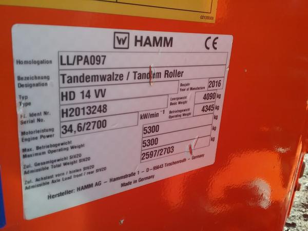 4#3975 Rullo Hamm HD 14 VV in vendita - foto 6