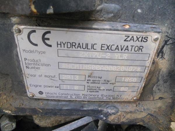 1#4063 Miniescavatore Hitachi ZX17U in vendita - foto 17