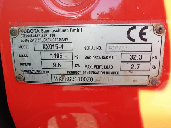 1#4106 Mini escavatore Kubota kx015-4 in vendita - foto 5