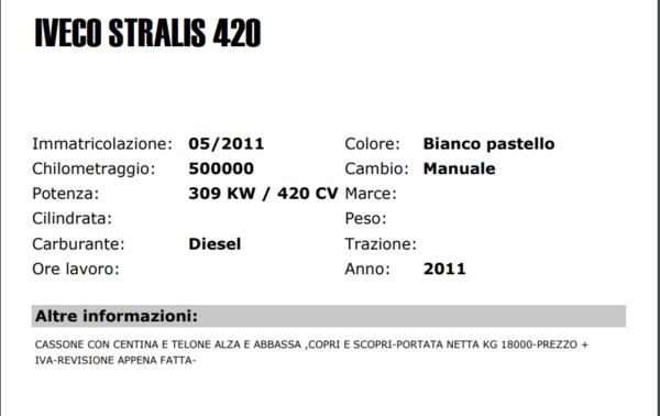 8#4147 Iveco Stralis 420 in vendita - foto 2