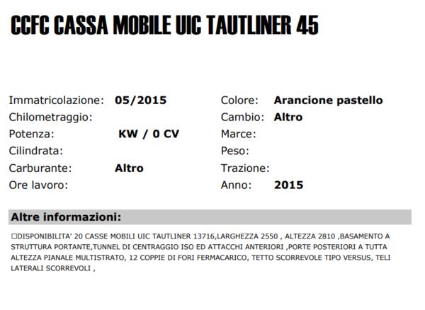 3#4158 CCFC cassa mobile Uic Tautliner 45 in vendita - foto 2