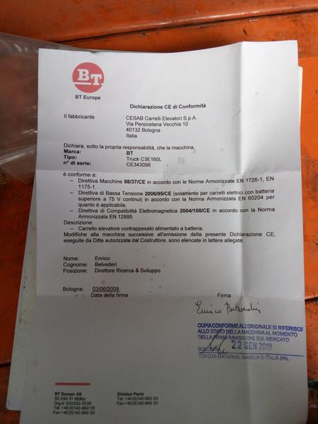 2#4221 Carrello elevatore elettrico Cesab C3E160L in vendita - foto 9