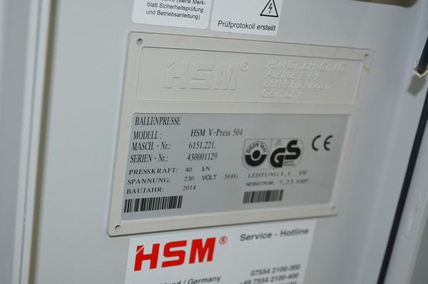 8#4234 Pressa idraulica HSM V-Press 504 in vendita - foto 4