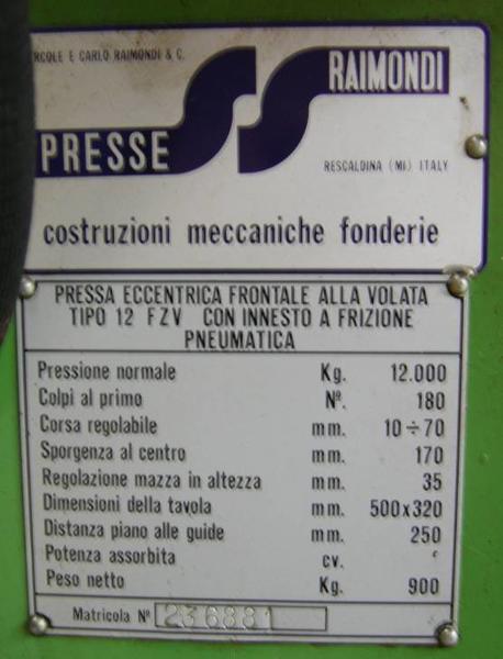 12#4246 Pressa con tavola Raimondi Pressa in vendita - foto 2