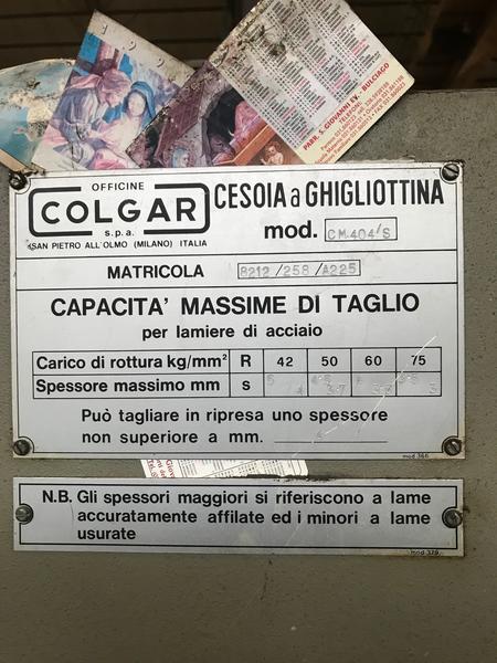 3#4247 Cesoia Colgar CM 404/S 3000 x 5 mm in vendita - foto 2