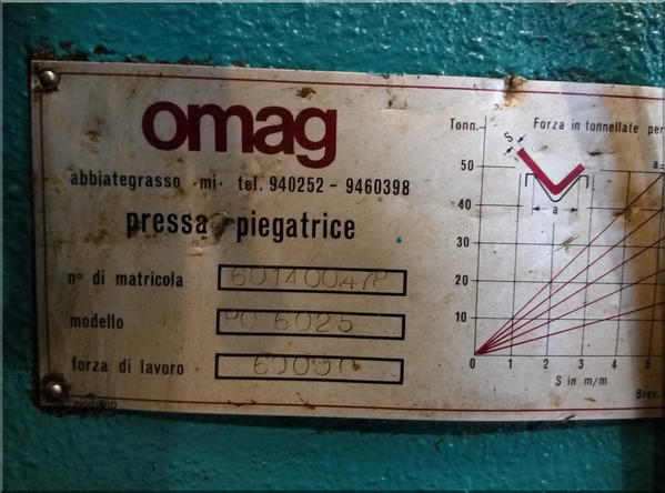 8#4247 Piegatrice Omag PO6025 in vendita - foto 3