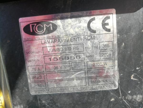 1#4300 Lavasciuga spazzante lavante Rcm Jumbo 872 rs in vendita - foto 5