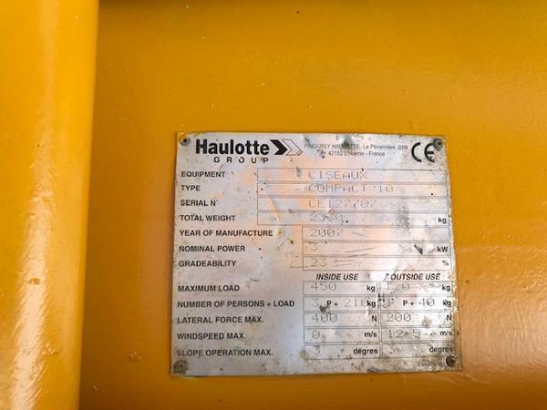 3#4341 Piattaforma verticale a pantografo a forbice a libro Haulotte Compact 10 in vendita - foto 8