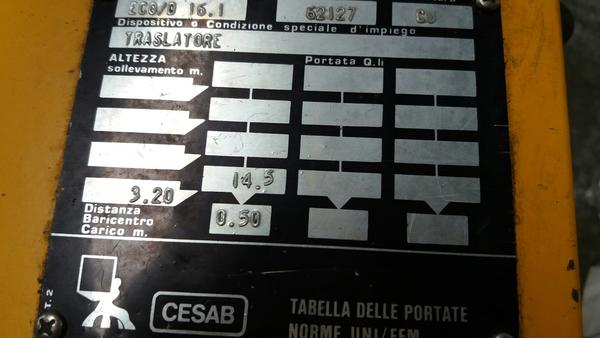 11#4345 Carrello elevatore elettrico Cesab Eco D 16.1 in vendita - foto 4