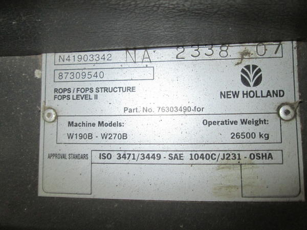 23#4419 Pala gommata New Holland W270B in vendita - foto 21